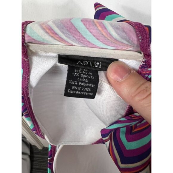 Apt. 9 Multicolor Geometric Bandeau Bikini Top Size 10 - Picture 5 of 7